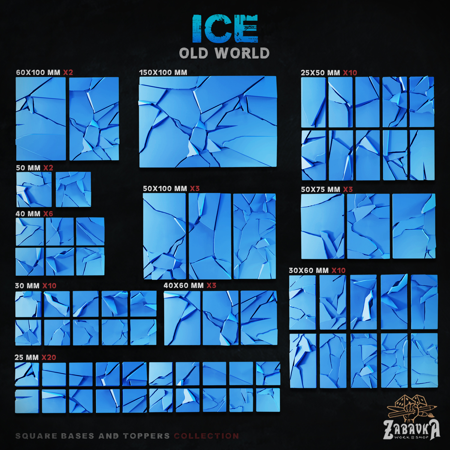 Ice [Square] - Bases and Toppers (OLD World)